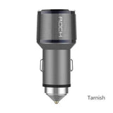 Rock Smart Quick Charge 3.4A Dual USB Safety Hammer Car Charger For Cell Phone Tablet GPS