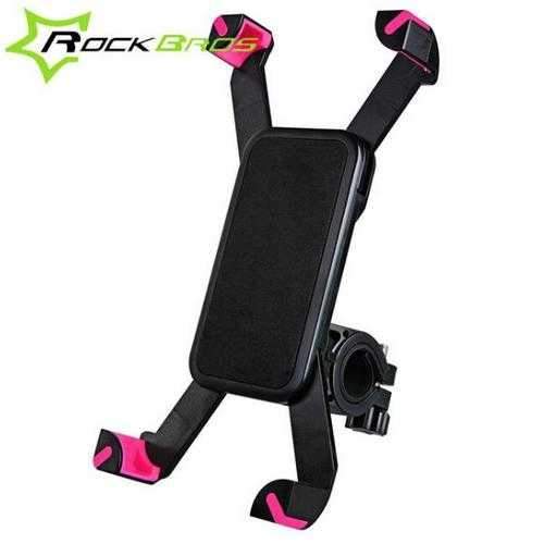 RockBros 360 Degree Rotation Adjustable Bicycle Handlebar Clip Holder for 3.5-7 inch Phone GPS