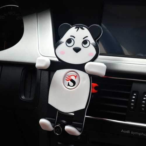 Universal Panda Shape Silicone Car Mount Air Vent Phone Holder Stand for iPhone Samsung Xiaomi MIX2