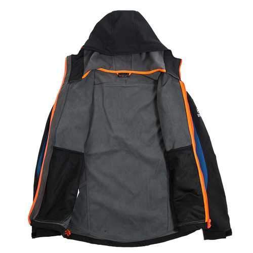 Mens Outdoor Soft Shell Jacket Coat Waterproof Windproof Hooded Detachable Camping Hiking Leisure