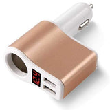 3.1A 2 Ports USB Fast Charging Car Charger With OLED Display Cigarette Lighter For iphone X 8/8Plus