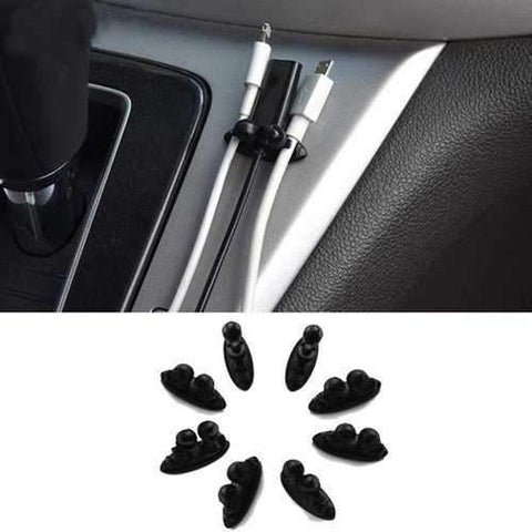 8 PCS Car Fixing Cable Management Sticker Adhesive Desktop USB Cable Clip Organizer Earphone Holder