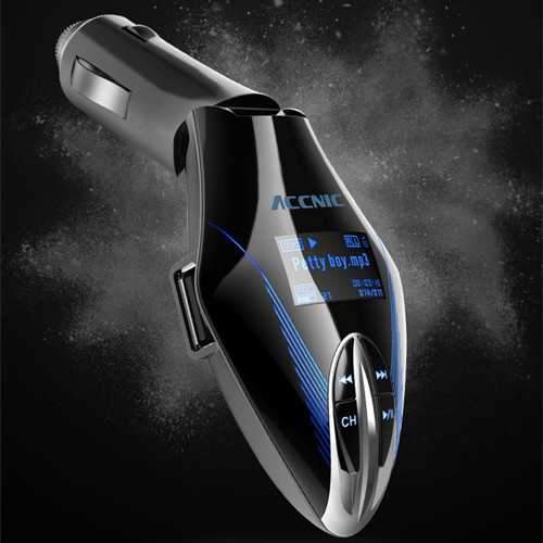 ACCNIC 2.1A LED Display Hands-free Call U Disk TF Card bluetooth Music MP3 Player Car Charger