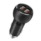 LDNIO C503Q Dual USB QC3.0 Lamp Ring Coil Smart Car Charger for Mobile Phone