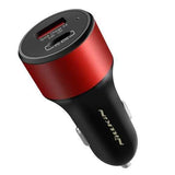 NILLKIN DUOS Fast Car Charger Quick Charge 3.0 45W PD Dual USB Car Charger for Samsung S9 Xiaomi