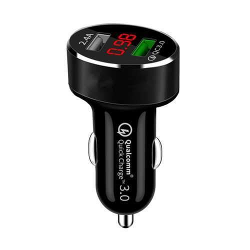 Bakeey 18W QC3.0 Dual USB Fast Car Charger With LED Monitor For iPhone X 8Plus Oneplus 6 Xiaomi 6 S9
