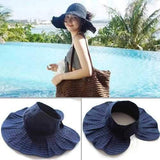 RD-503 Summer Women's Outdoor Sun Protection Folding Big Empty Top Beach Hat