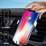 Qi Wireless 10W Fast Charging Gravity Auto Lock Car Holder Air Vent Stand for iPhone X Mobile Phone