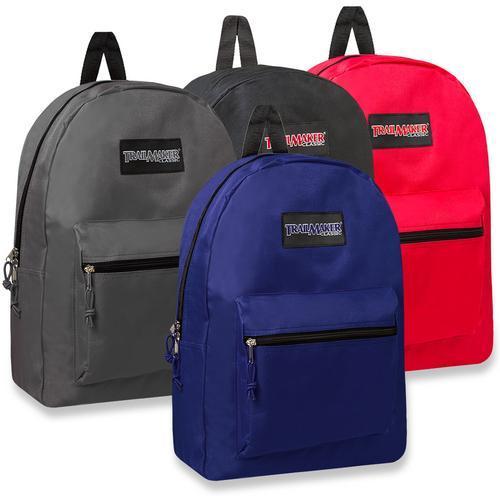 Case of [24] 17" Trailmaker Basic Backpack - 6 Assorted Colors