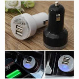 Mini Blue LED Light Bullet Dual USB 2-Port Car Charger Adaptor For Tablet